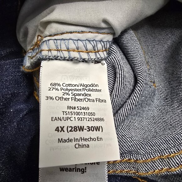 Terra & Sky Pull On Bermuda Stretch Denim Shorts High Rise Womens Plus 4X Blue - Picture 8 of 9